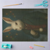 Victorian White Rabbit – Whimsical Fantasy Animal  Tissuepapier (Craft)