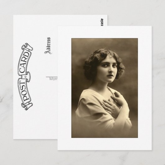 Victorian woman arms crossed briefkaart (Voorkant / Achterkant)