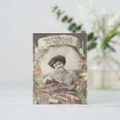 Victorian Woman Fish Poisson April Fool's Briefkaart (Staand voorkant)