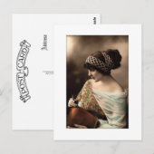 Victorian woman hair up in beads briefkaart (Voorkant / Achterkant)