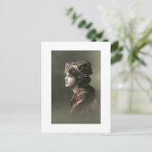 Victorian woman in with hopeful expression briefkaart (Staand voorkant)