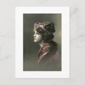 Victorian woman in with hopeful expression briefkaart (Voorkant)