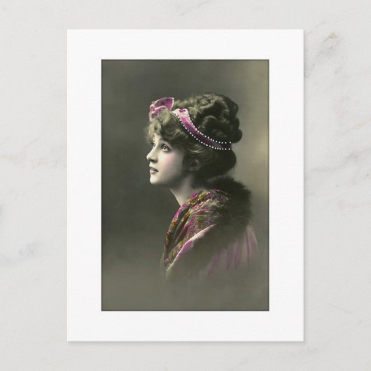 Victorian woman in with hopeful expression briefkaart (Voorkant)