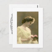 Victorian woman retrospective romantic briefkaart (Voorkant / Achterkant)