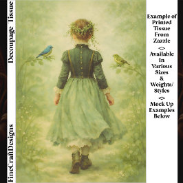 Victorian Woodland Girl From Behind EZ3 Decoupage Tissuepapier