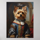 Victorian Yorkshire Terrier in Clothes Whimsical  Poster (Voorkant)
