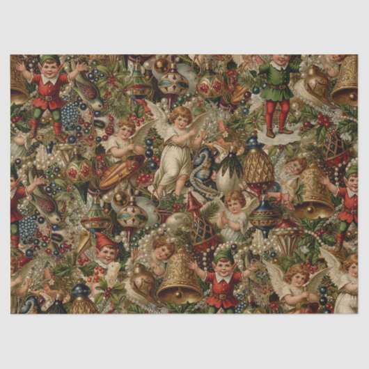 Victorian Yuletide Abundance Wrapping Paper Tissuepapier (Voorkant)