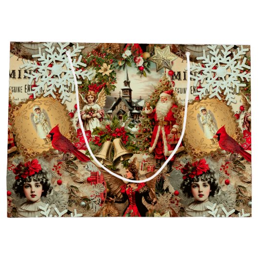 Victorian Yuletide Treasures Collage Groot Cadeauzakje (Achterkant)