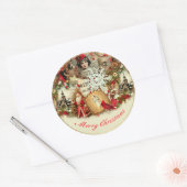 Victorian Yuletide Treasures Collage Ronde Sticker (Envelop)