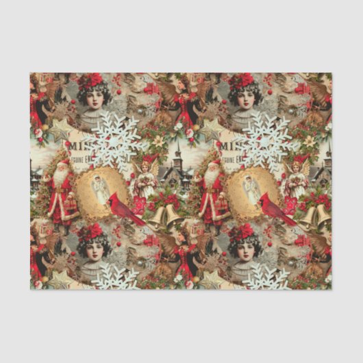 Victorian Yuletide Treasures Collage Tissuepapier (Voorkant)