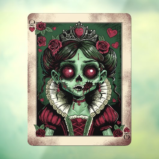 Victorian Zombie Queen of Hearts Raamsticker (Vel 3)