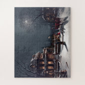 Victorianisch kerstfeest met winterkoets legpuzzel (Verticaal)