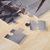 Victorianisch kerstfeest met winterkoets legpuzzel (Zijkant)