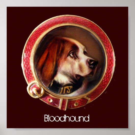 VICTORIANSE MINIATUURHONDENPORTRETTEN Bloodhound Poster (Voorkant)
