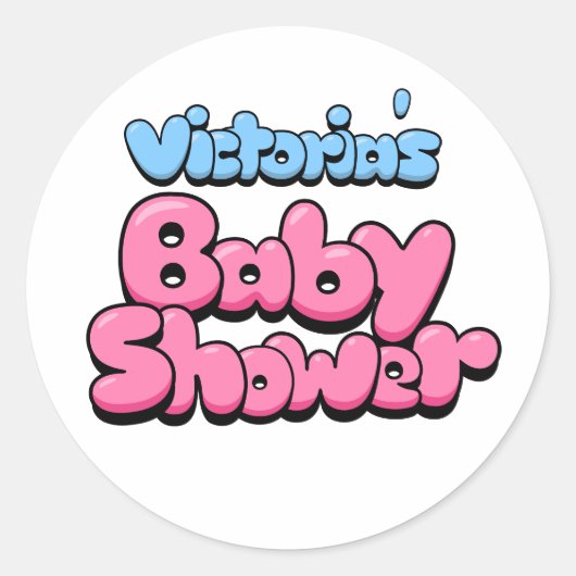 Victoria's Baby shower Ronde Sticker (Voorkant)