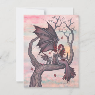 Victoria's boom Gotische Herfst Fee Kunst Briefkaart