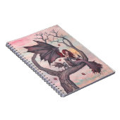 Victoria's Tree Gothic Fairy met Cat Fantasy Art Notitieboek (Rechterzijde)