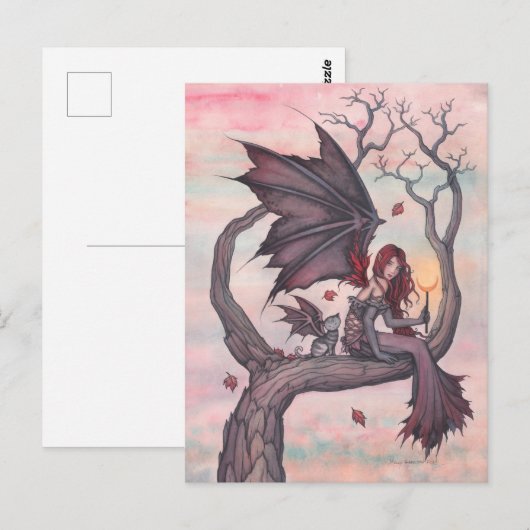 Victoria's Tree Gothic Herfst Fairy Art Briefkaart (Voorkant / Achterkant)