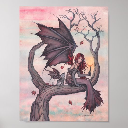 Victoria's Tree Gothic Herfst Fairy Art Poster (Voorkant)