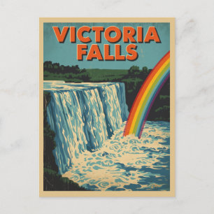Victoriawatervallen Regenboog Uitzicht Briefkaart