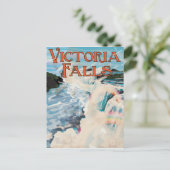 Victoriawatervallen vintage reisposter briefkaart (Staand voorkant)