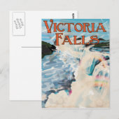 Victoriawatervallen vintage reisposter briefkaart (Voorkant / Achterkant)