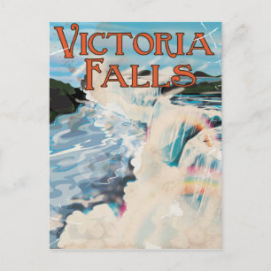 Victoriawatervallen vintage reisposter briefkaart