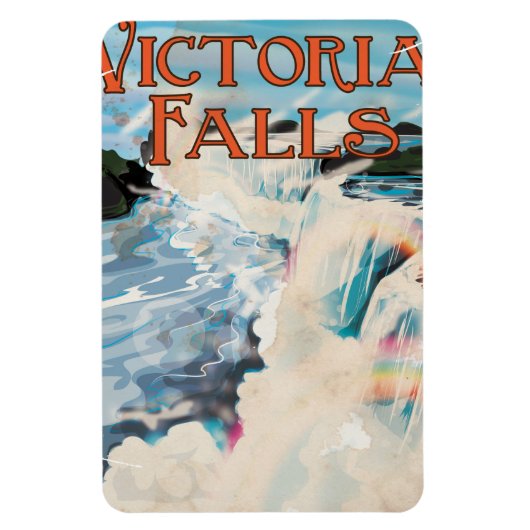 Victoriawatervallen vintage reisposter magneet (Verticaal)