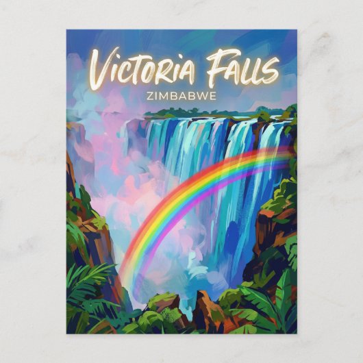 Victoriawatervallen Zimbabwe Briefkaart (Voorkant)