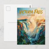 Victoriawatervallen Zimbabwe Briefkaart (Voorkant / Achterkant)