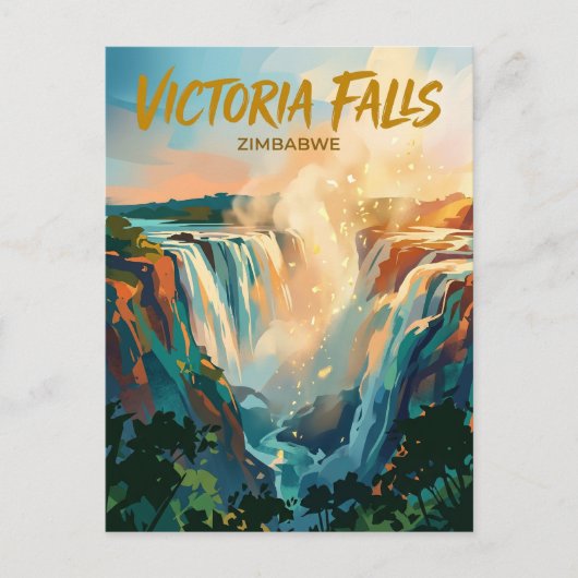 Victoriawatervallen Zimbabwe Briefkaart (Voorkant)