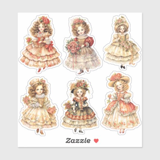  Victorican Christmas Girls Journal Kit Sticker (Vel)