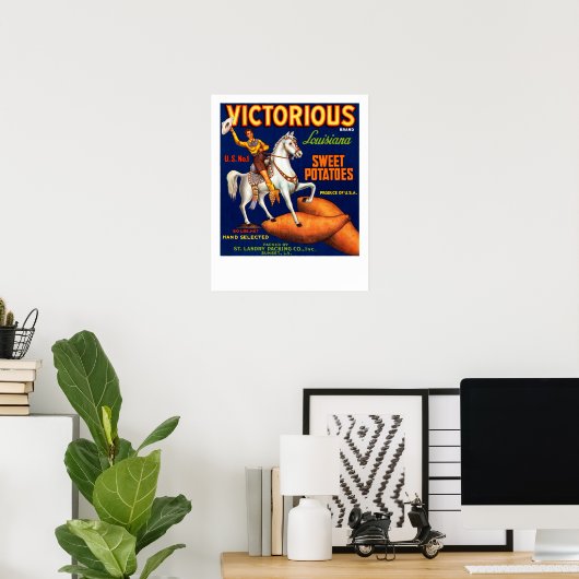 Victorious Brand Louisiana zoete aardappelen Poster (Thuiskantoor)
