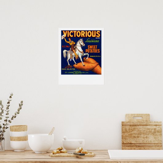 Victorious Brand Louisiana zoete aardappelen Poster (Keuken)