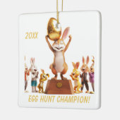 Victorious Bunny Egg Hunt Champion Keramisch Ornament (Links)