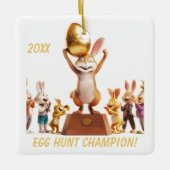 Victorious Bunny Egg Hunt Champion Keramisch Ornament (Voorkant)
