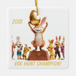 Victorious Bunny Egg Hunt Champion Keramisch Ornament