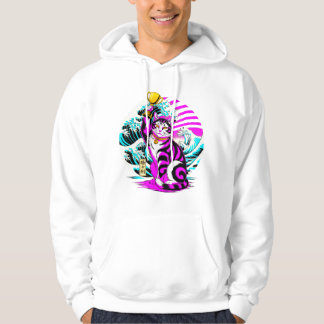 Victorious Wave Cat - Japanese Gamer Gift Hoodie