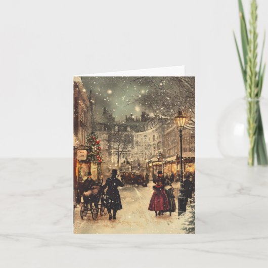 Victorisch Londen Winterwonderland Kaart (Voorkant)