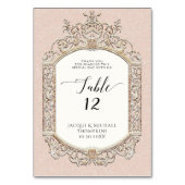 Victorische Elegante Formele Roze Gouden Ontvangst Kaart (Achterkant)