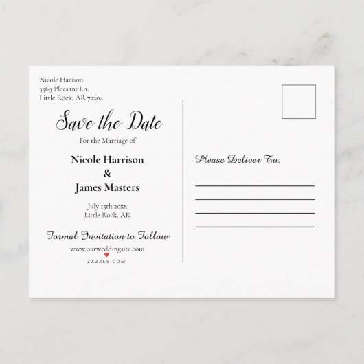 Victorische gotische zwarte streep bewaar de datum aankondigingskaart (Achterkant)