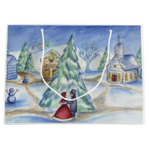 Victorische ouderwetse kerstdorp cadeautas