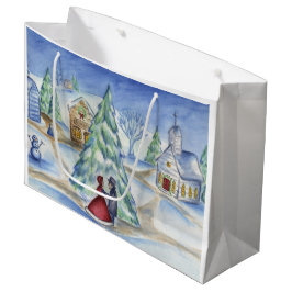 Victorische ouderwetse kerstdorp cadeautas