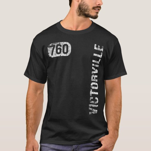 Victorville California 760 Area Code  Retro T-shirt (Voorkant)