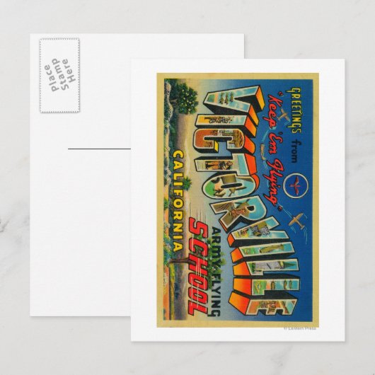 Victorville, Californië - Army Flying School Briefkaart (Voorkant / Achterkant)