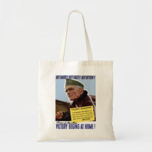Victory begint thuis — Bull Halsey Tote Bag