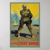 Victory Bonds back Him Up WWWI Propaganda WW1 Poster (Voorkant)