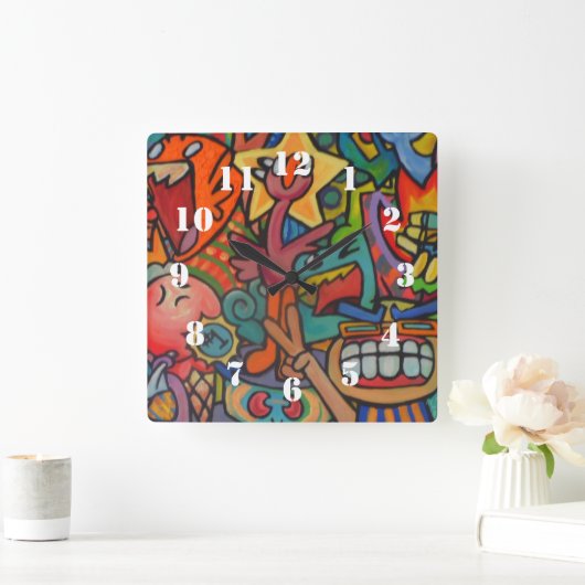 Victory By Squid Fear City Vierkante Klok (Huis)