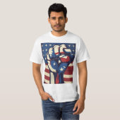 Victory Fist T-shirt ontwerp: Amerikaanse vlag ach (Voorkant volledig)