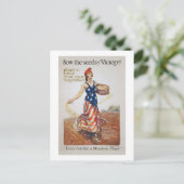Victory Garden Liberty Sow Seeds WI Propaganda Briefkaart (Staand voorkant)